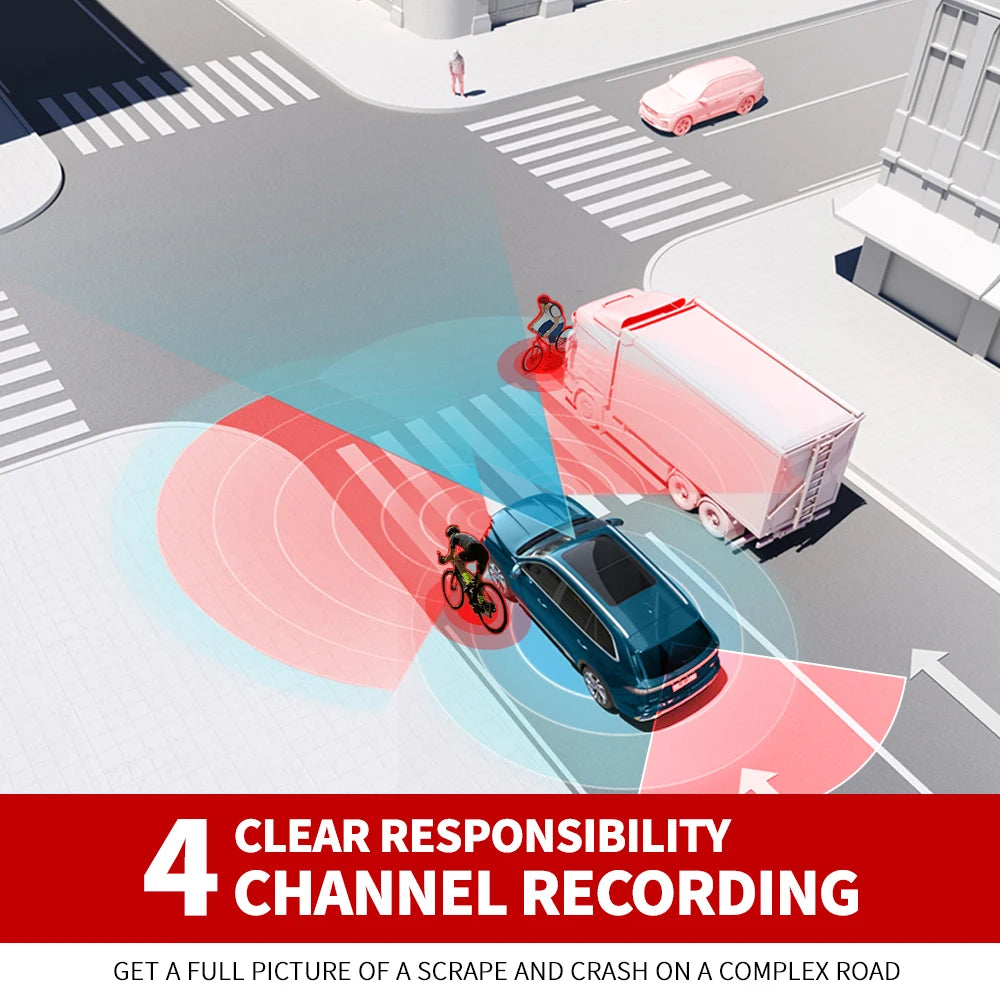 NEW!!!!  Car Dash Cam 4 Channel A99 FHD 1080P for Car DVR 360°Auto Video Recorder Night Vision WiFi Support 24H Parking Monitor