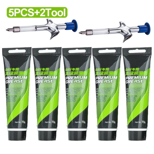 NEW Arrivals 5PCS Set Bicycle Grease Green Applesauce Bearing Grease Motor Oil Lubricant Optional Grease Gun, Bicycle Maintenance Accessories