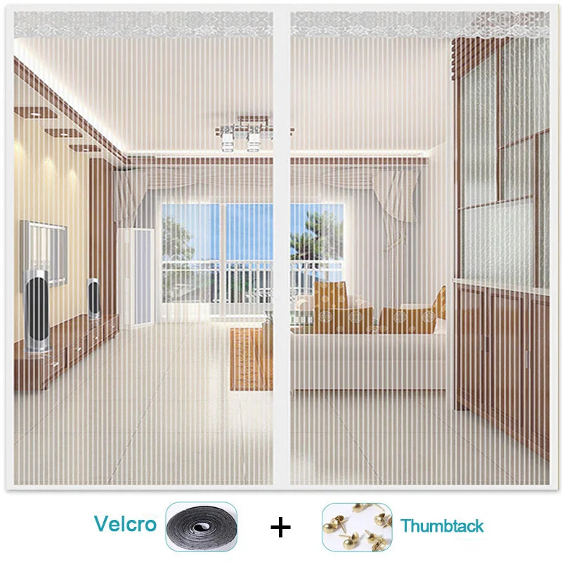 NEW Arrivals 80CMx210Cm - 2Mx240CM White/Gray/Black Color Magnetic Mosquito Net Tool-Free Summer Anti Bug Fly Door Curtains Mesh Automatic Closing Door Screen Kitchen Anti Bug Fly Door Screen