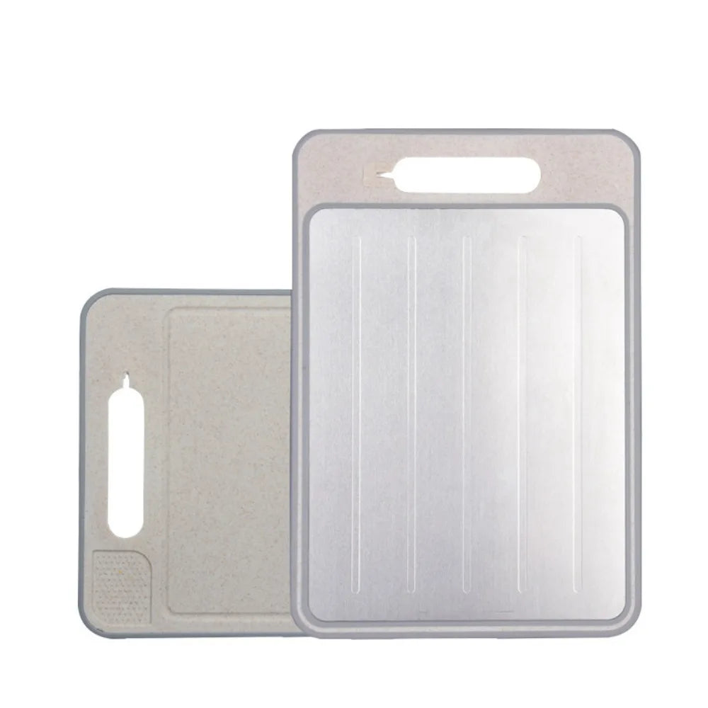 4 in 1 Defrosting Cutting Board Rectangular with Grater Sharpener Chopping Board Double Sided Quick Defrosting Tray Frozen Meat Kitchenware Utensils Tools