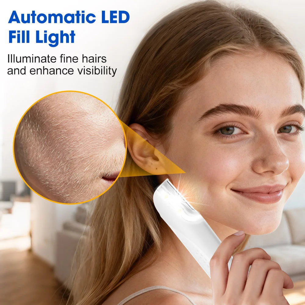 NEW Arrivals Women's Sonic Rechargeable Dermaplane Razor with Light 6 Replaceable Blades Facial Exfoliation Hair And Fuzz Removal Tool Women Skin Care Supplies