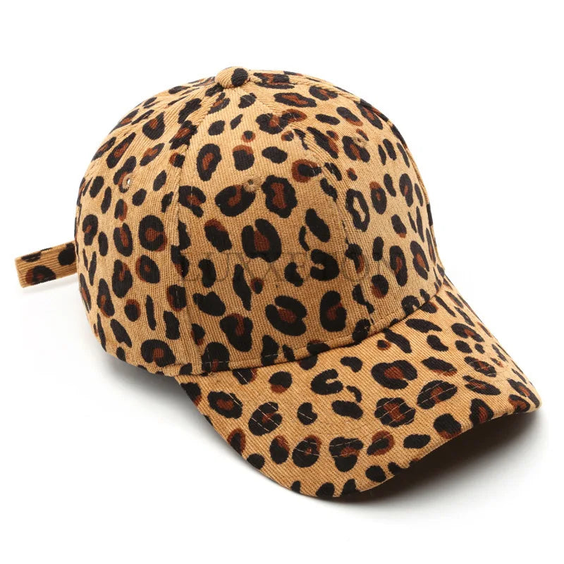 Women Winter Hat Leopard Pattern Corduroy Women Baseball Hat Snapback Hip Hop Hat Accessories Cotton Plain Pattern