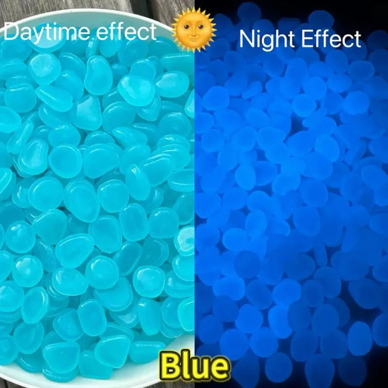 Glow in The Dark Garden Pebbles for Sidewalk Garden Terrace Lawn Gardens Patio Fish Tank Aquarium Decoration Glow Stone Home Outdoor Garden Decoration Supplies