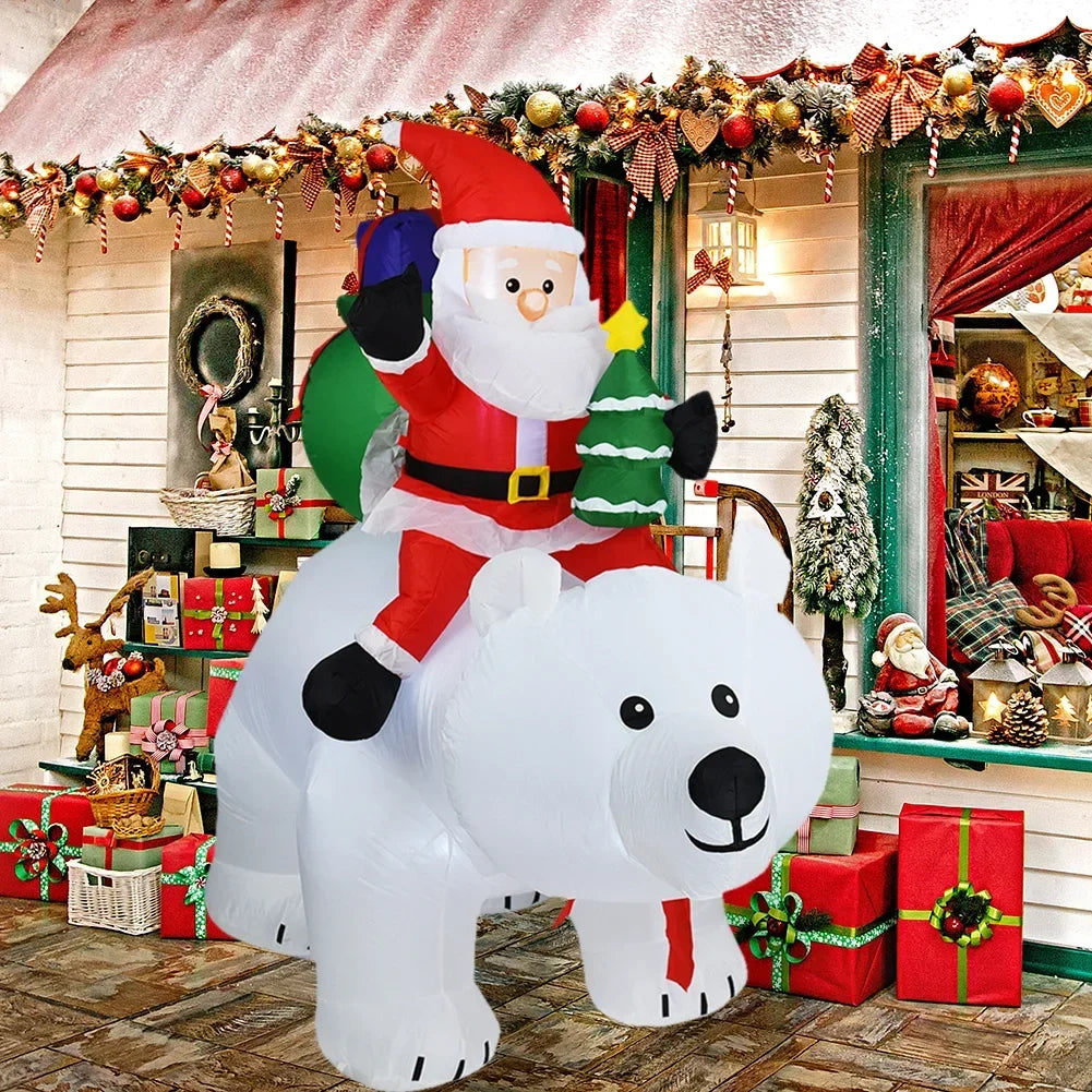Electronic Christmas Inflatable Decoration Toy Built-in LED Lights Inflatable Model Indoor Outdoor Ornament Xmas Party New Year Garden Decoration