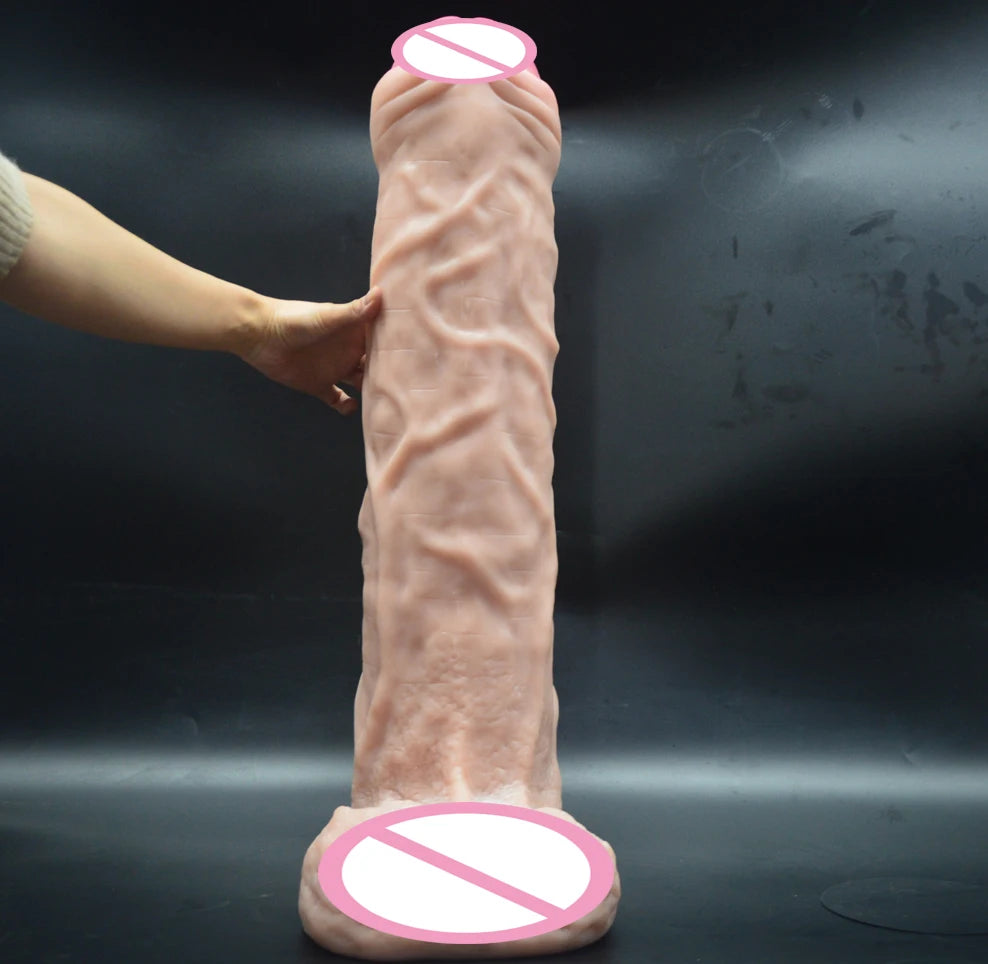 Adult Long giant dildo 66cm*15.5cm foreskin large girth super huge penis realistic massive cock artwork sex products big dong FAAK