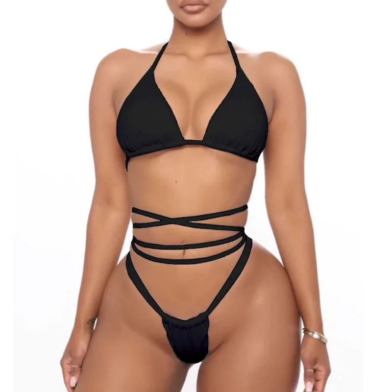 2 PCS Set S-XL Size Y2k Sexy High Waist Gothic Bikini Print Swimsuit Women Swimwear Push Up Set Brazilian Bathing Suit Summer Skull Wear Swimming Apparel Sets