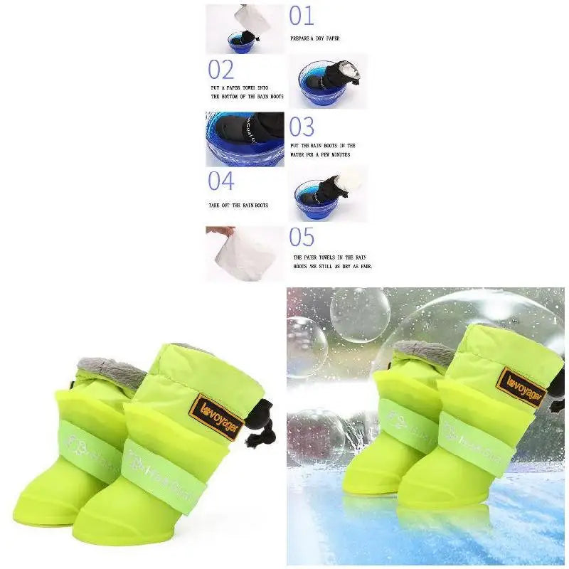 Pet Dog Rain Boots Silicone Anti Skid Waterproof Protective Warm Dog Shoes Rain Day Wear Essential Dog Supplies Shoes for Dogs