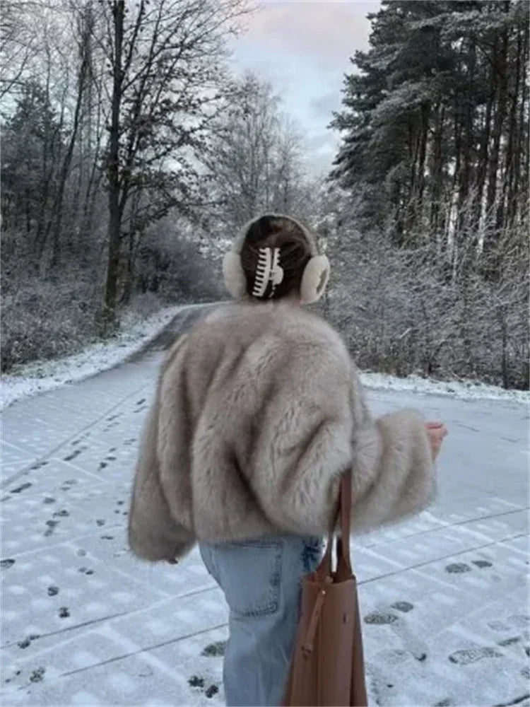 Low-Price Sales are Limited NEW Fashion Fluffy Faux Fur Evening Nightclub Coat For Women Winter Snow Outerwear Elegant Loose Long Sleeve Jacket Female Thick High Street Ladies Girls Luxury Fashion Clothing Supplies