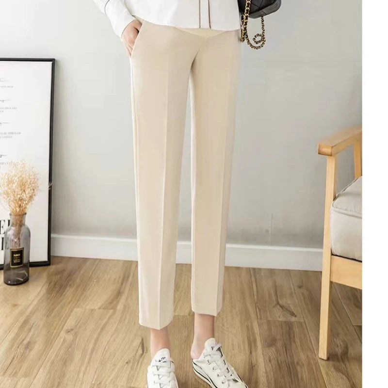 NEW Arrivals M-3XL Plus Size Beige/Black Color Maternity Work Pants Pregnancy  Extender Office Wear Clothing Fashion Trousers Adjuster Women Pregnancy  Clothes