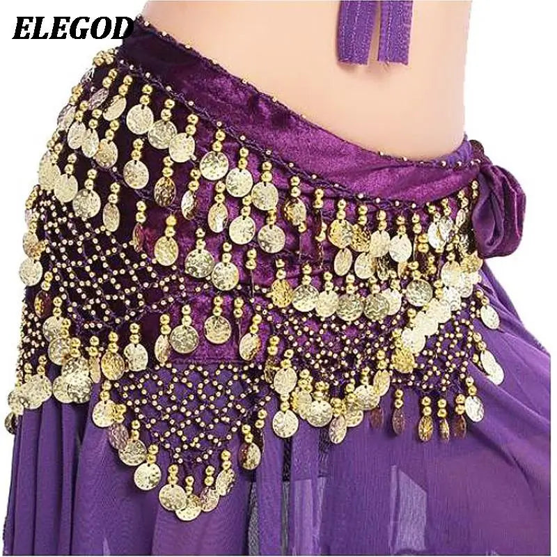 NEW Luxury Women Belly Dance Waist Belt Skirt Adult Sexy Indian Dance Hip Wrap Waist Chain Oriental Lady Belly Dance Hip Scarf Velvet Skirt
