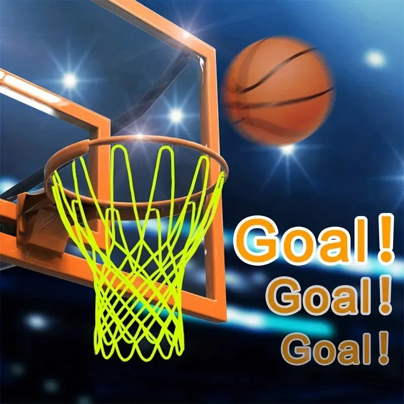 NEW Arrivals 50CM Green Yellow Color Standard Luminous Basketball Net, Green Fluorescent Basketball Net, Self Luminous Adult Children's Basketball Frame Net  Sports Accessories