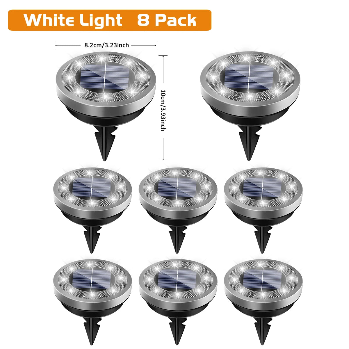 NEW Arrivals 4/8PCS Set Solar Ground Lights IP65 Waterproof Solar Lights Outdoor Solar Garden Lights In-Ground Landscape Lights for Yard Lawn Patio Deck Home Garden Lighting Accessories