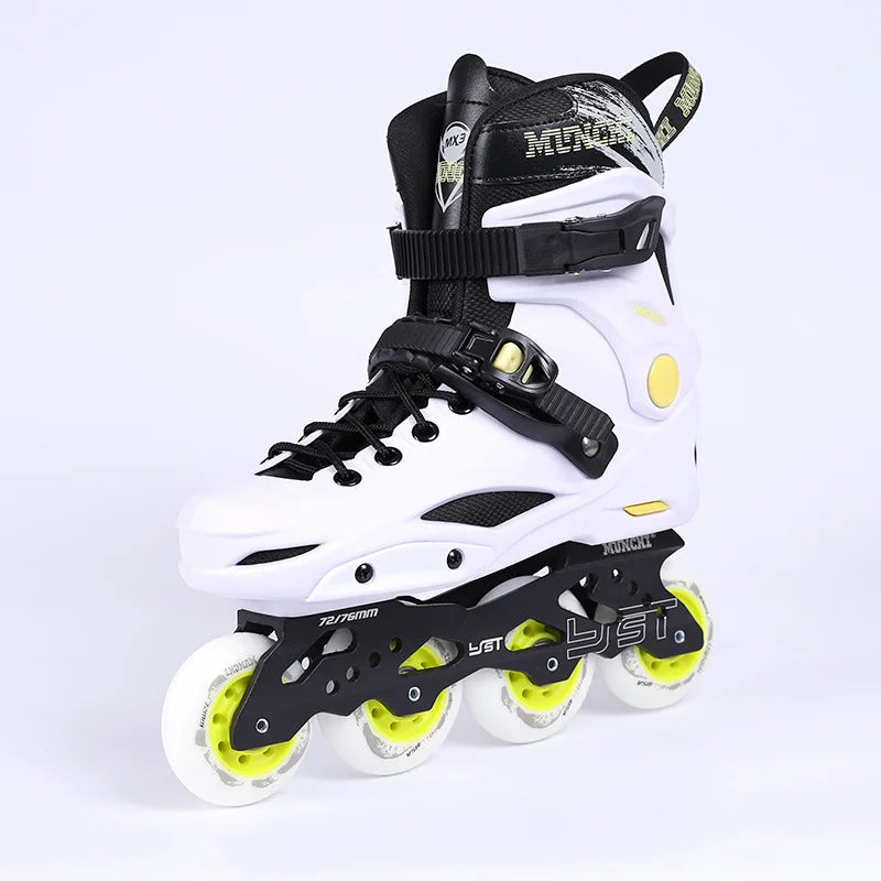 New Style Black White Inline Roller Skates Shoes Professional Speed Skate Outdoor Man Woman Students patines de 4 ruedas