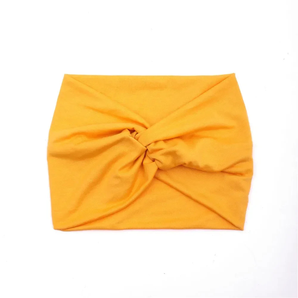 NEW Arrivals 44 Colors/Patterns Sports Elastic Wide-Brimmed Headband Unisex Solid Color Knotted Soft Anti-Slip Warm Turban Bandana Elastic Hairband Ladies Girls Fashion Apparel Accessories Clothing Supplies