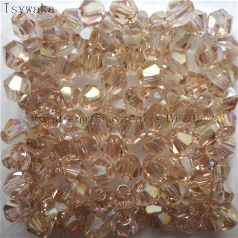 33 Colors 100 PCS Set Blue Multicolor 4mm Bicone Austria Crystal Beads Charm Glass Beads Loose Spacer Bead for DIY Jewelry Making Apparel Accessories Tools Set