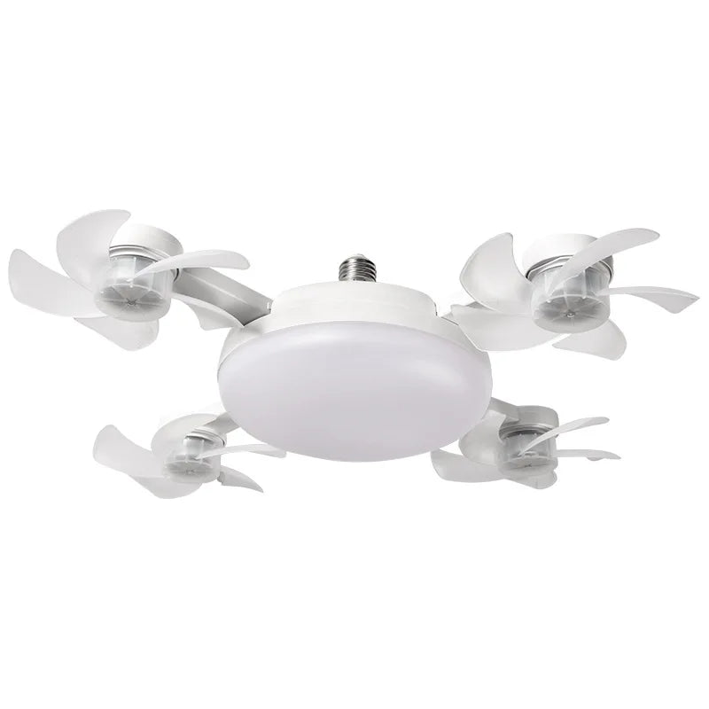 3/4 Heads Remote Control Drone Design Silent Ceiling Fan Light E27 Base Remote Controlled Dimmable 3 Color LED Ceiling Fanlight for Living Room Bedroom Home Hotels Office Air Cooling Supplies