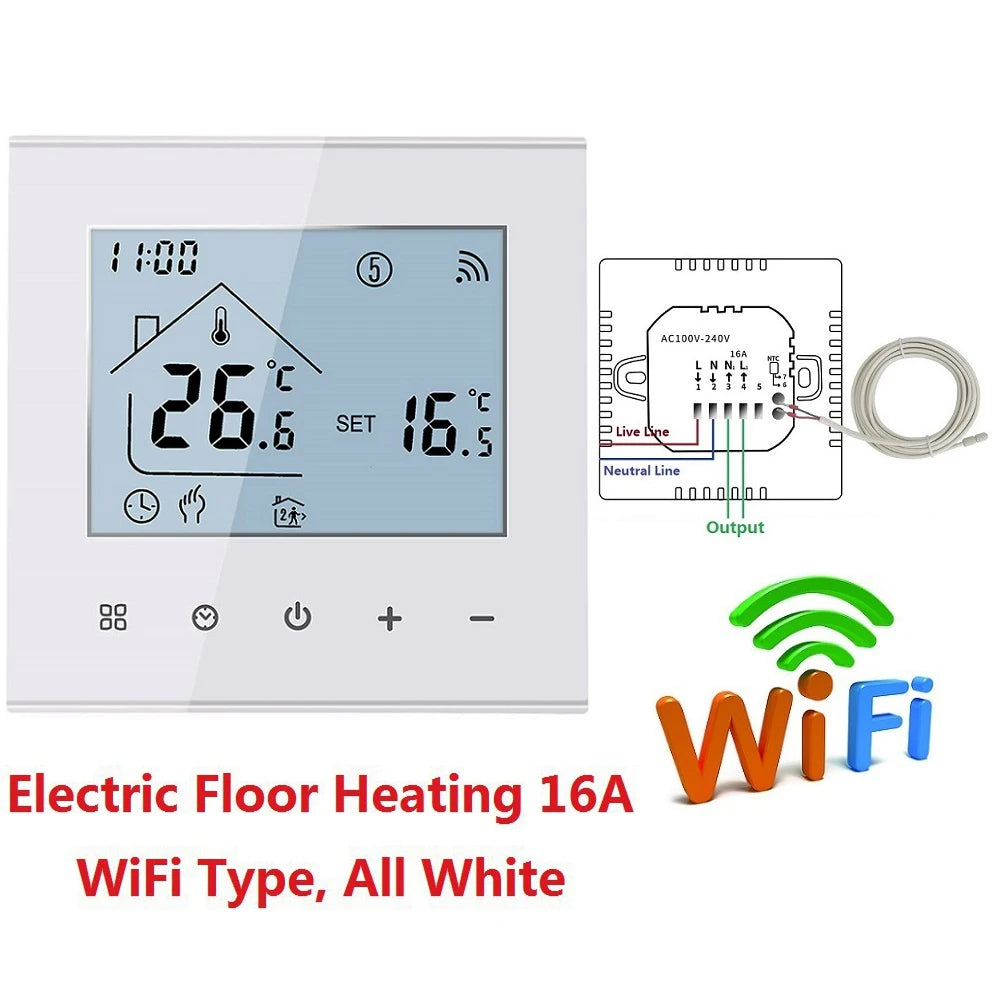 HEAT M4A Warm Floor Thermostat TUYA WI-FI 3A 16A Electric/Gas Boiler/Water Heating Temperature Controller For Home Office Use