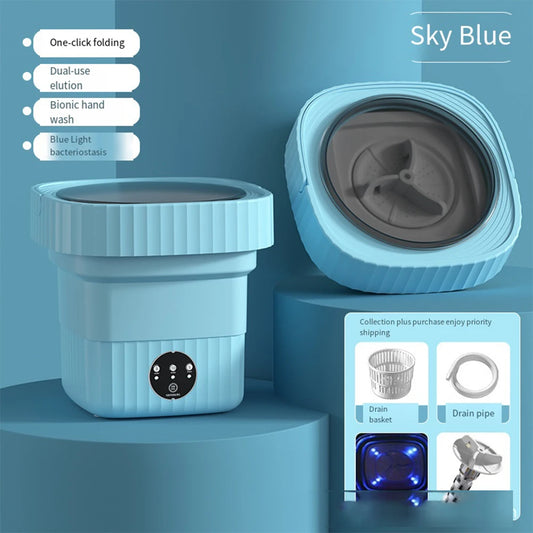 NEW Arrivals 6L 11L 4 Colors Folding Portable Washing Machine with Spin Dryer for Clothes Outdoor  Travel Camping Home Ultrasonic Underwear Socks Mini Washer 110V 220V