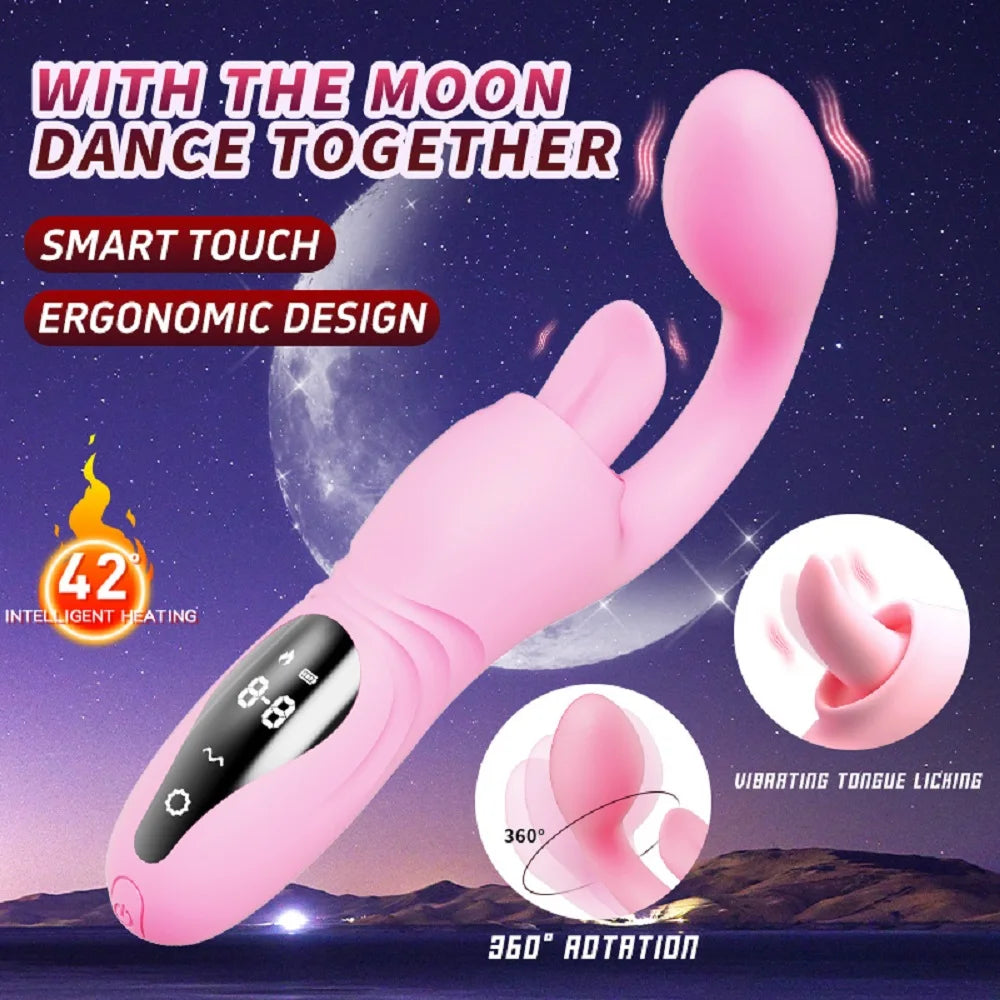 360 Degree Curved Smart Touch Heating Tongue Licking Clitoral Soft Vibrator G-Spot Clitoris Masturbation Tool for Women Sex Toys Vibration Sex Toy Supplies