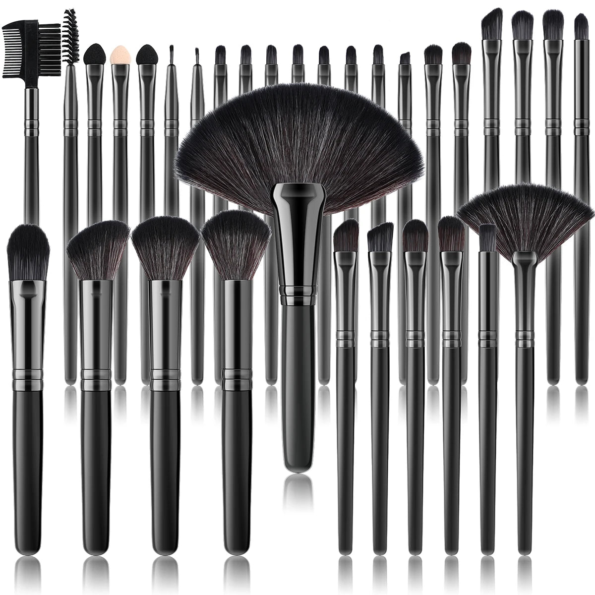 32 PCS Set 27 Colors  Professional Makeup Brush Set Cosmetic Tools for Powder Eye Shadow Foundation Blush Blending Beauty Makeup Brush Kit for Makeup Starters Women Cosmetic Tool Sets