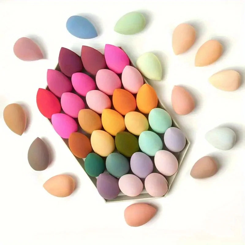 18 PCS Set Make-Up Sponge Set, Suitable for Liquid BB Cream Powder Application, Make-Up Egg Dry Wet Dual-Use Powder Puff Ladies Cosmetic Accessories