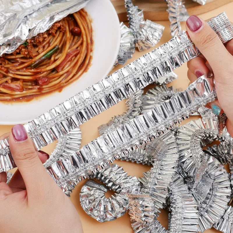 NEW 60 PCS Set Aluminum Foil Bowl Cover Kitchen Food Preservation Wraps Reusable Aluminum Foil Film Covers Picnic Fresh-Keeping Bags for Outdoor Travel Camping