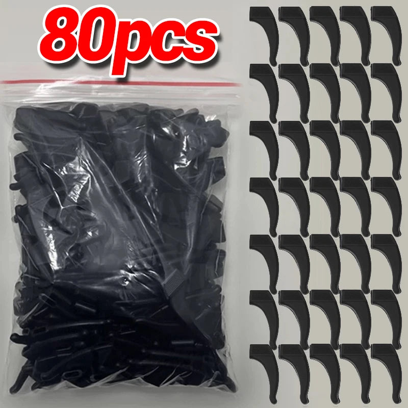 100 PCS Set Anti-Slip Silicone Ear Hooks Glasses Eyeglasses Leg Elastic Ear Grip Stopper Bracket Fastener Accessories Temple Anti-Fall Eyewear Holder Women Men Optical Accessories