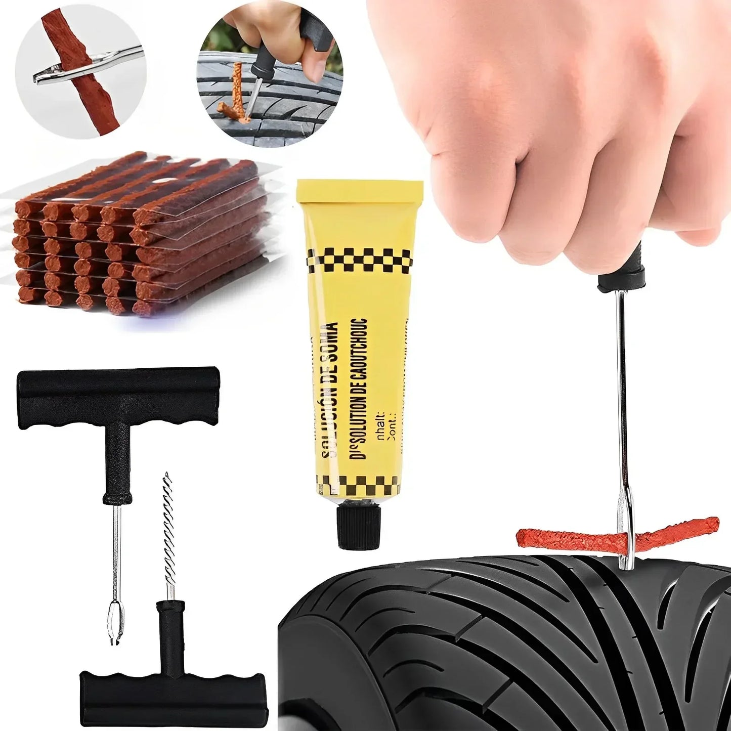 20/50Pcs Tire Repair Strips Tubeless Rubber Stiring Glue Seals for Car Motorcycle Bike Tyre Puncture Repairing Tools Accessories