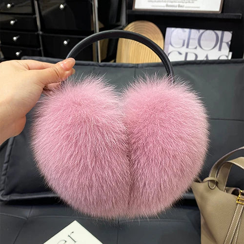 New Winter Real Fox Fur Earmuffs 14 Colors for Women Natural Fox Fur Scarves Dual use Genuine Warmer Plush Earmuff Outdoor Solid Fur Scarf