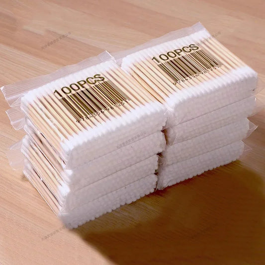 1000-2000 PCS Set  Wooden Bamboo Cotton Sticks Baby Cotton Swabs Cleaning of Ears Tampons Health Beauty Cotton Swab Make-Up Cleaning Ear Buds Cleaning Hygiene Supplies