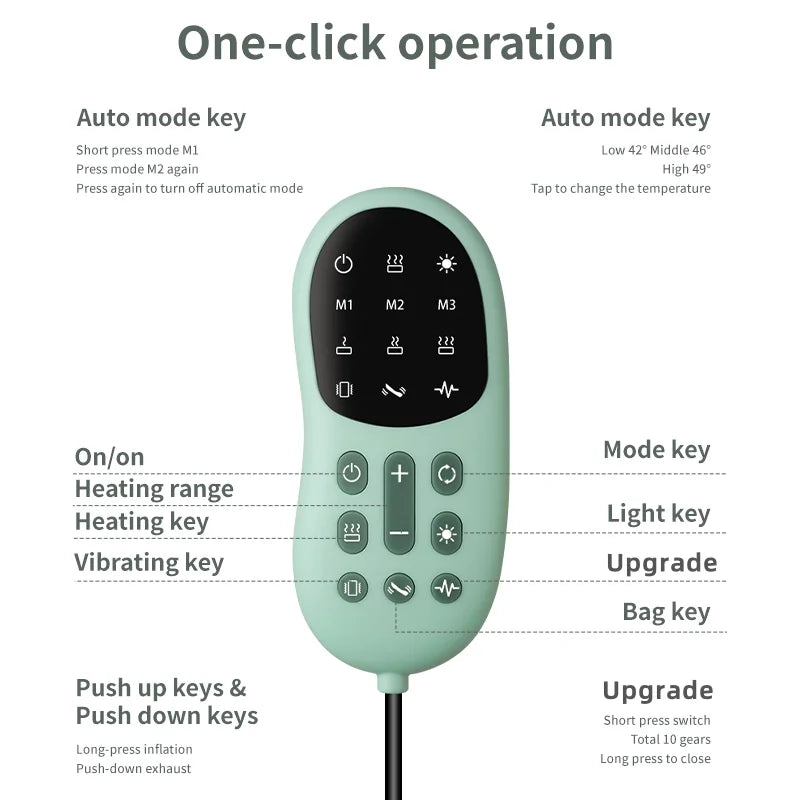 New Upgrade Air-Lip Stretch Low Frequency Thermal Vibration Waist Massage Heeling Spot Left and Right Swing + Up and Down Traction Massage Relaxation Accessories Health Care Supplies