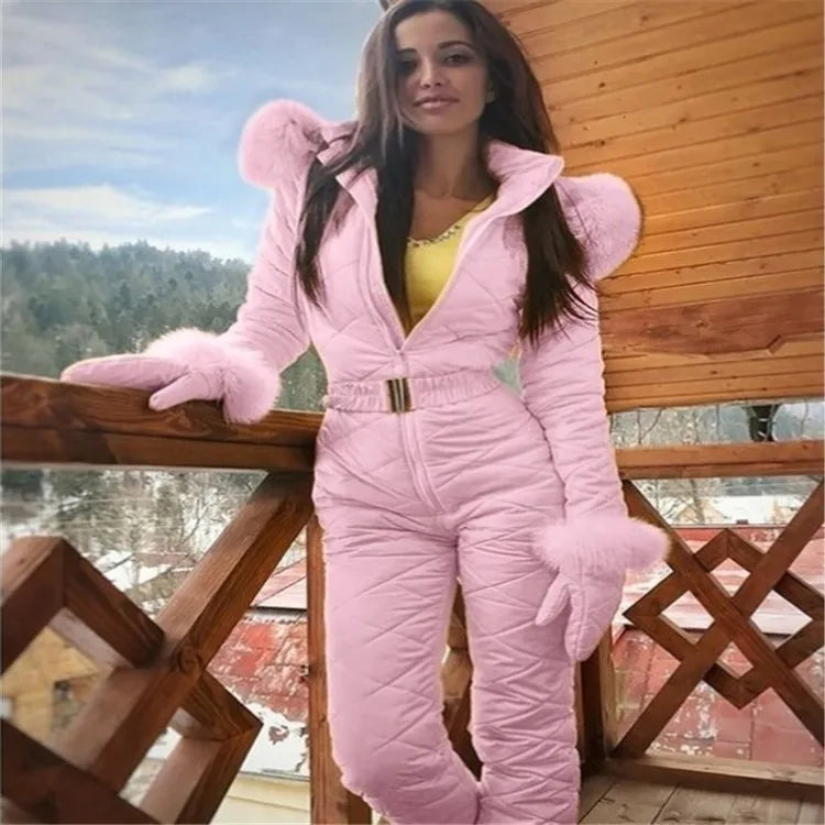 Ski Snow Suit Long Sleeve Full Body Suits Women  Outdoor Sports Zipper Ski Suit Cute Outfit Sports Apparel Fashion Clothing