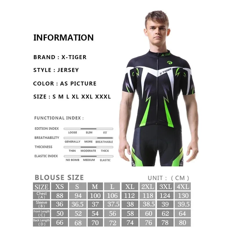 X-Tiger Pro Cycling Jerseys Ropa Ciclismo Mountain Bike Clothing Quick-dry Men's Racing Bicycle Clothes MTB Sportswear