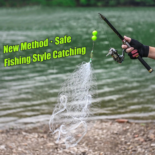 2 PCS Set Tyrant Bundle Explosive Net Fishing Casting Net Explosive Hook White Bar Sticky Hand Throwing Net Fishing Artifact River Lake Sea Fishing Accessories Tools Set