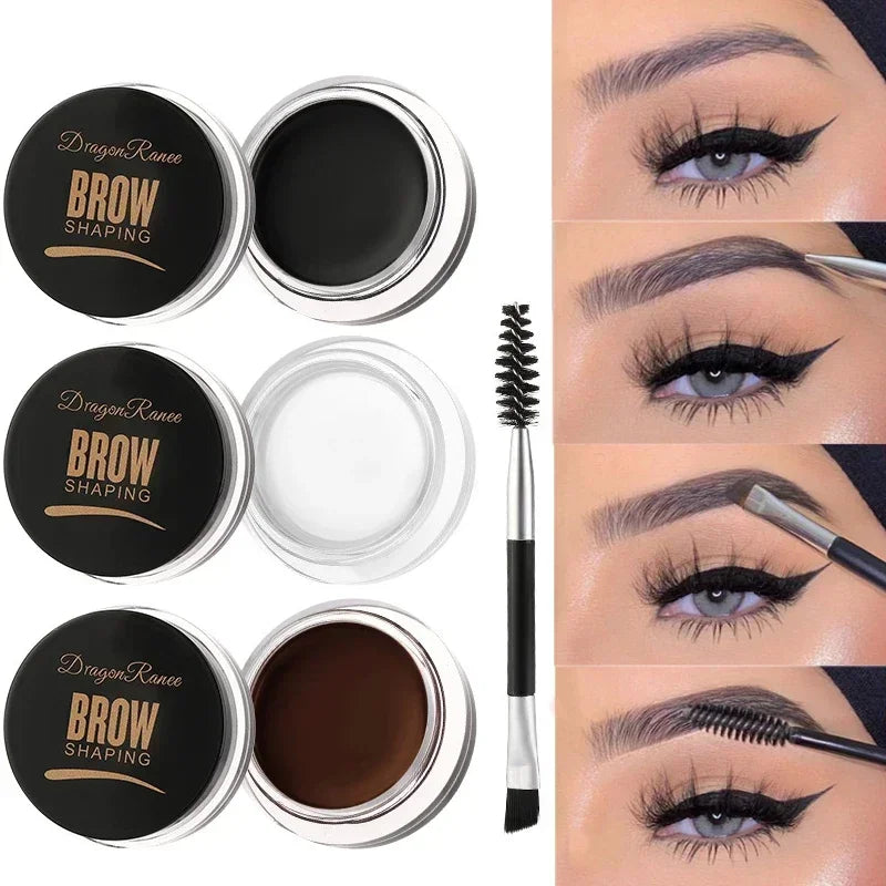 NEW Black Color Matte Wild Eyebrow Cream 3D Natural Tint Eyebrow Enhancers Gel Wax Waterproof Lasting Eye Make-Up Tools Women Ladies Cosmetic Accessories