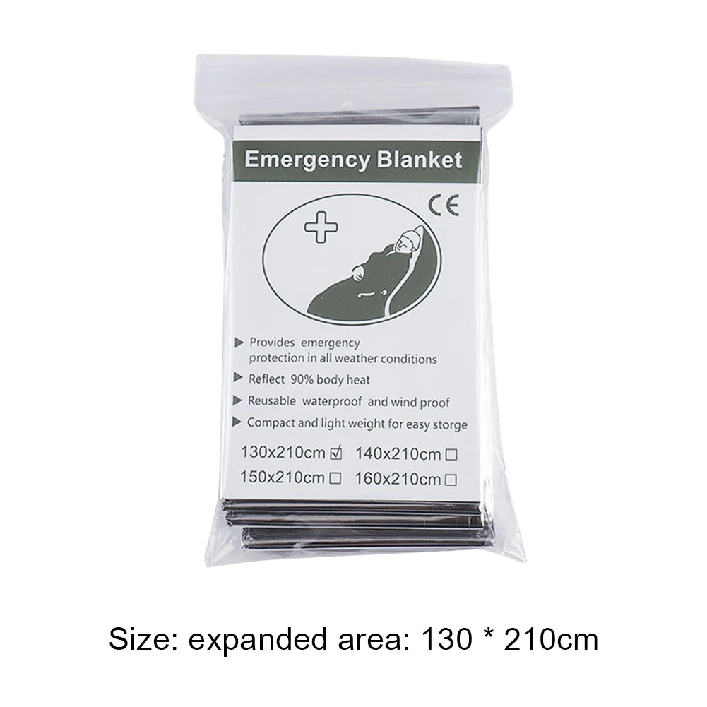 5-10pcs Emergency Blanket Outdoor Survive First Aid Military Rescue Kit Windproof Waterproof Foil Thermal Blanket for Camping