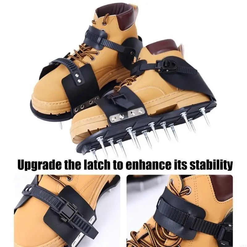 Multipurpose Easy Strap System Aerator Garden Shoes Lock In Place For Safe Stable Lawn Ventilation Compacted Soil Penetration Farm Home Gardening Accessories