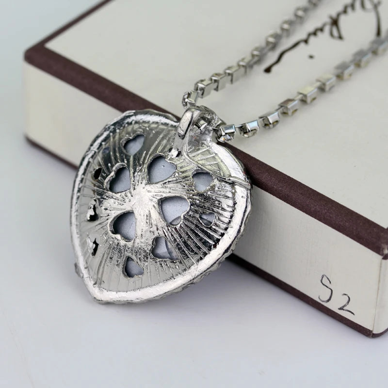 Titanic Heart Of Ocean Blue Crystal Love Heart Pendant Necklace for Women Full Rhinestone Chain Collar Lover Forever Jewelry