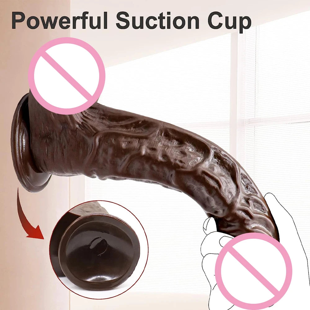 Adult 9.5 inch Thick Huge G Spot Dildos Realistic Dildo with Suction Cup Big Black Dildo Anal Giant Penis Sex Toys for Women and Men