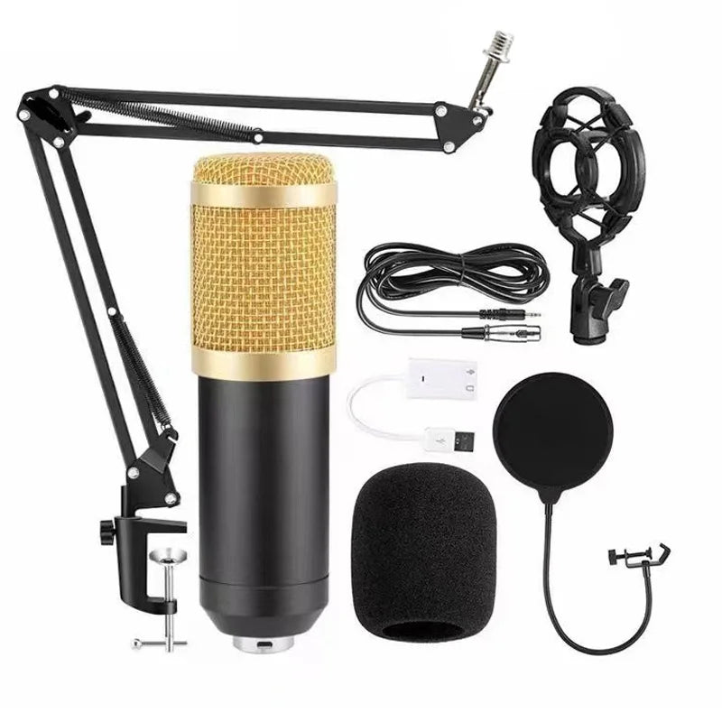 BM800 Sound Card Set Professional Audio Condenser Mic Studio Singing Microphone for Karaoke Podcast Recording Live Streaming