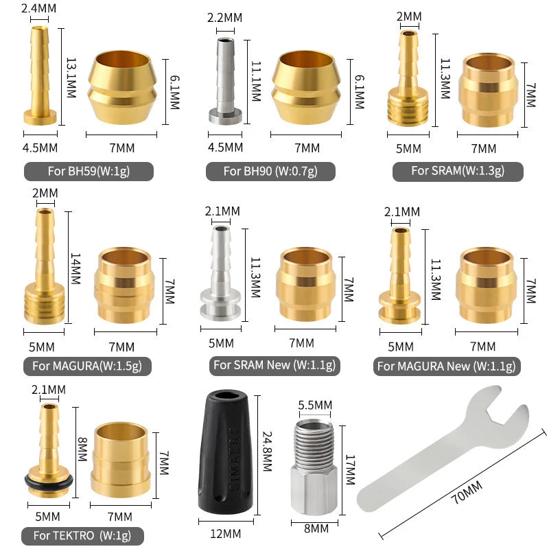 MTB Bike Oil Needle Olive Head Suit BH90 BH59 Tubing Pipe Oil Hydraulic Disc Hose Pressing Ring T Brake Accessories