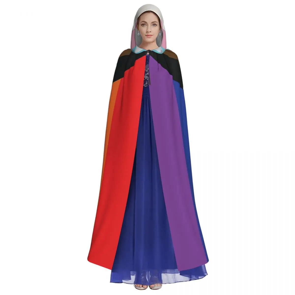 Long Cape Cloak Rainbow Flag Gay Pride Hooded Cloak Coat Autumn Hoodies