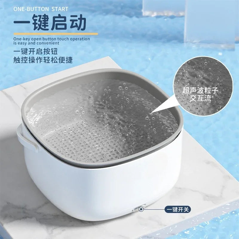 Ultrasonic Vegetable Washing Disinfection Sterilizing Machine Household Food Remove Pesticide Residues Washer Kitchen Fruit Dirt Cleaning Purifier Basket Korean Household Appliances