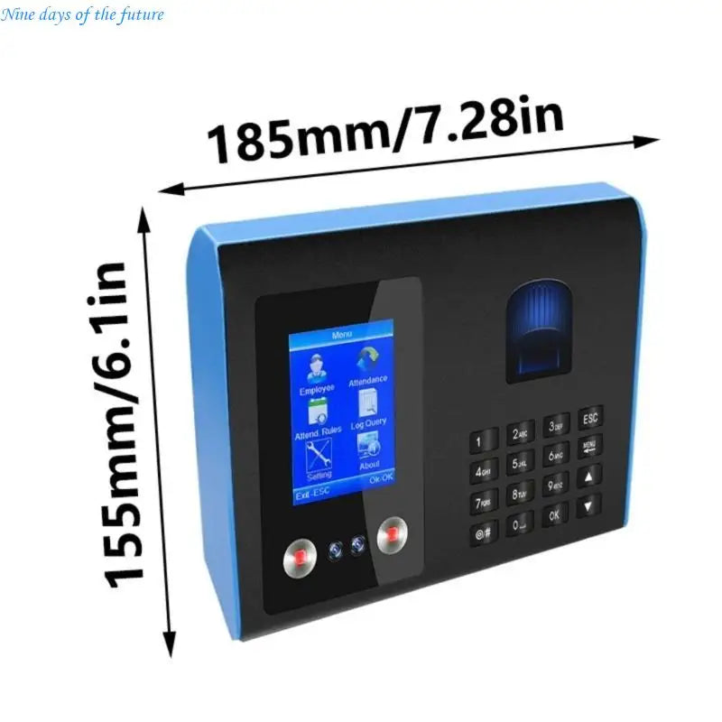Time Clock Recorder Face Biometric Fingerprint Password Employee Attendance Machine 2.8in Screen Quick Recognition E65A for Stores Factory Security Supplies
