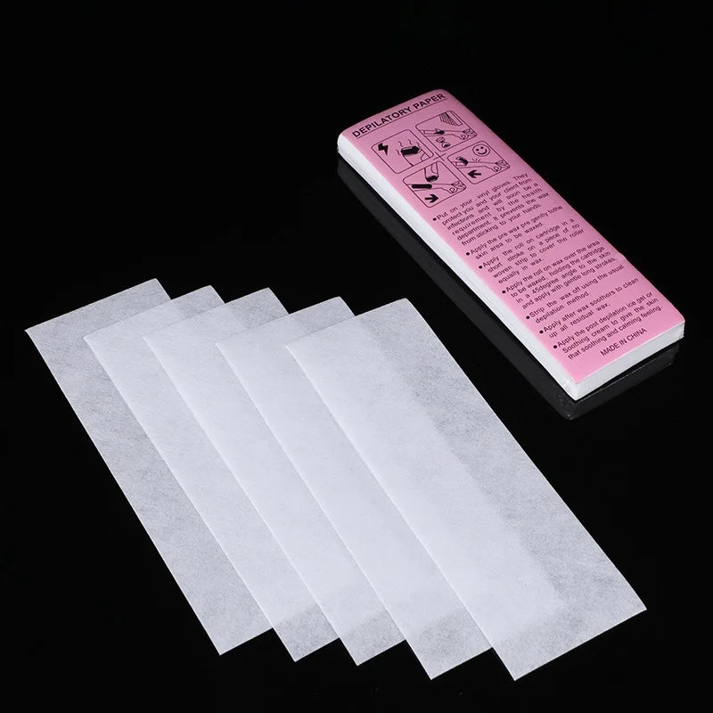 100pcs Women Men Hair Removal Wax Paper Nonwoven High Quality Body Leg Arm Hair Removal Epilator Wax Strip Paper Roll