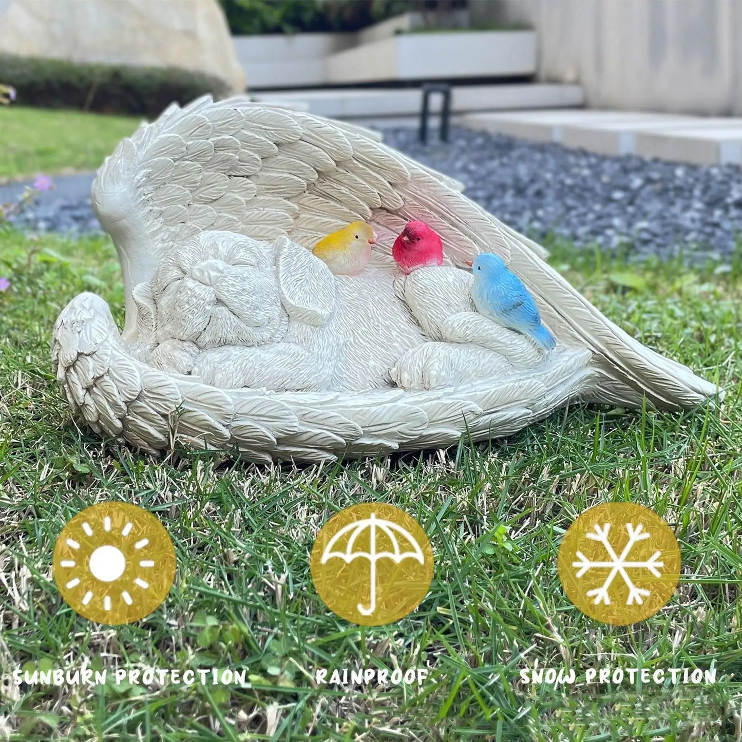 Dog Cherub Solar Lights Statue Outdoor Garden Lawn Memorial Sculpture With Solar Light Waterproof Resin Dog Garden Statue For Yard Lawn Garden Porch Pets Memorial Supplies