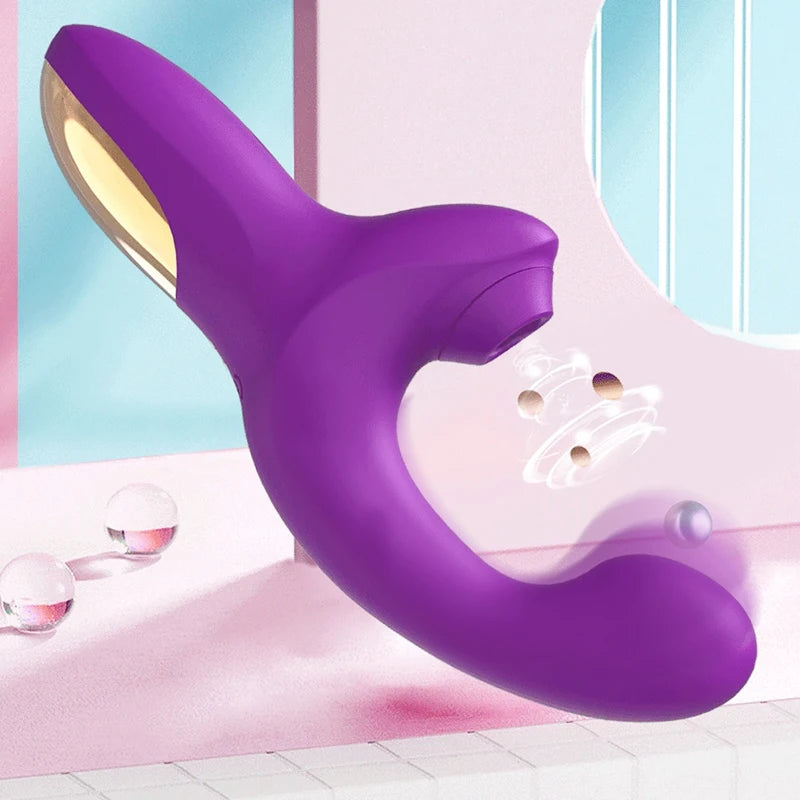 Rabbit Sucking Vibrator Clitoral G Spot Stimulation Adult Sex Toys for Women Vibrating Finger Massager with Suction Vibration