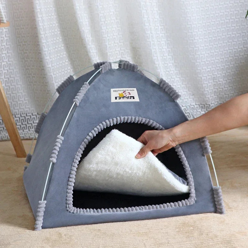 Foldable Cat House Pet Tent Four Seasons Universal Cat and Dog Pet Nest Summer Cool Mat Outdoor Portable Foldable Breathable House