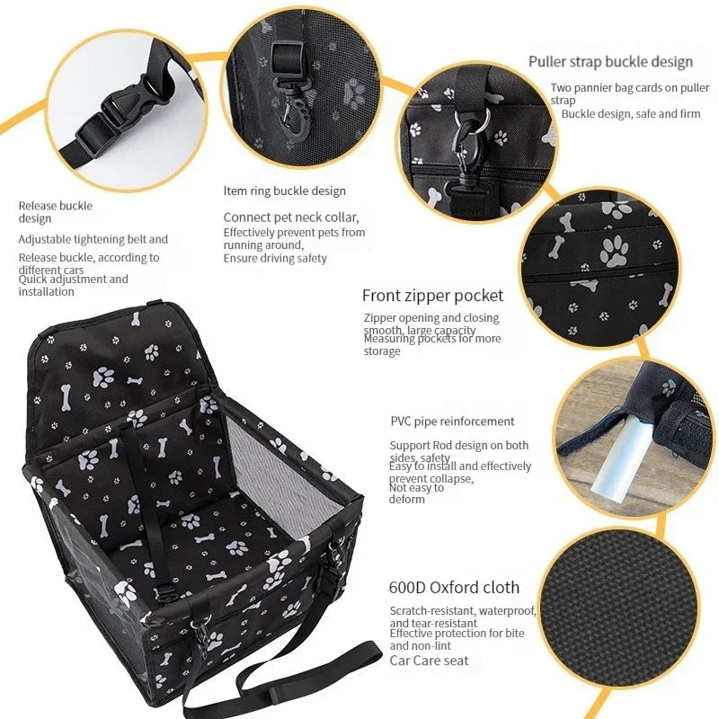 Pet Dog Car Seat Cover Pad Foldable Pet Carriers Bag Basket Carrying for Cats Dogs Transporting Carry House Waterproof Bed