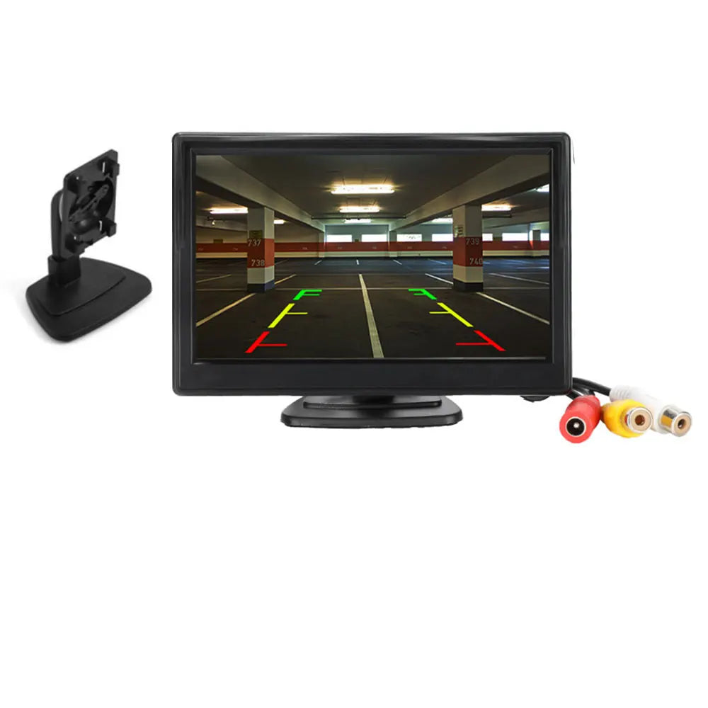 Parking 5 Inch Car Monitor TFT LCD 5" HD Digital 16:9 800*480 Screen 2 Way Video Input For Reverse Rear View Camera DVD VCD